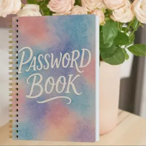 1pc Simple Password Book, Minimalist Design Advanced Address Password Manager With Website Password Quick Access Username And Password Storage Perfect For Home Office Internet Computer Logins, Great Holiday Gifts, Office Stationery