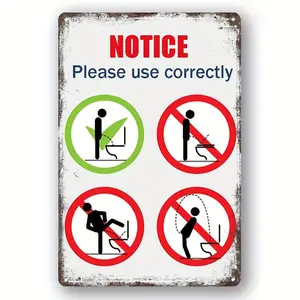 Please Do Not Destroy This Bathroom Funny Vintage Metal Signs Wall For Bar Restaurant Home Retro Metal Wall Decor 30cm/11.81in*20cm/7.87in