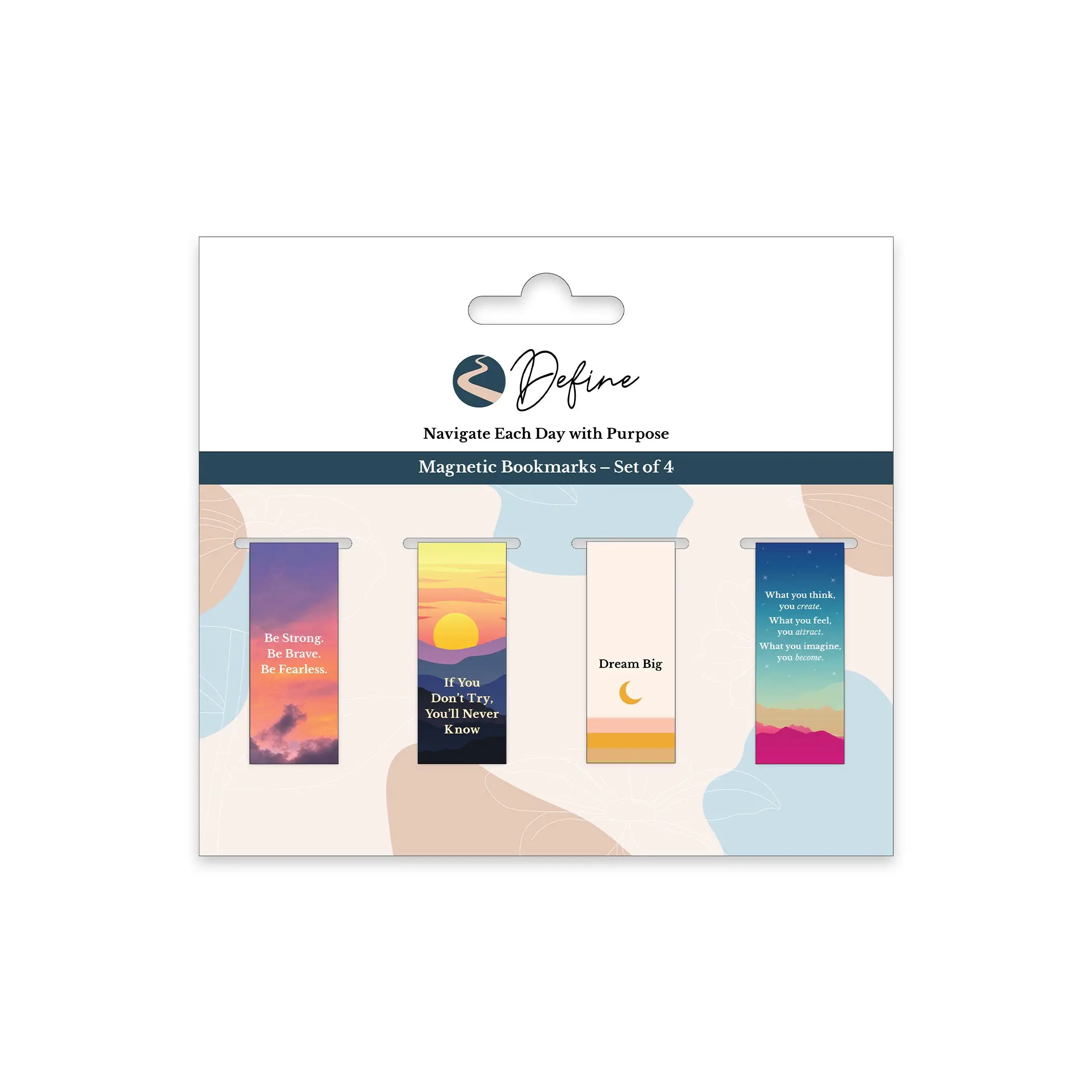 Magnetic Bookmarks (4-Pack) - Landscape/Floral Theme