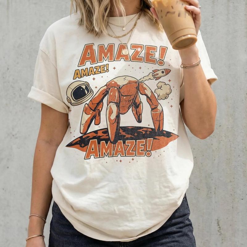 Comfort Colors Amaze Rocket Rocky Tshirt, Project Hail Mary Tshirt, Retro Sci Fi Alien Book Lover Graphic Tee