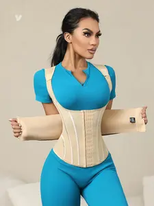 Women's Adjustable Hook & Eye Closure Waist Trainer, Breathable Comfortable Tummy Control Shaper, Double Layer Waist Cincher for Workout & Daily Wear