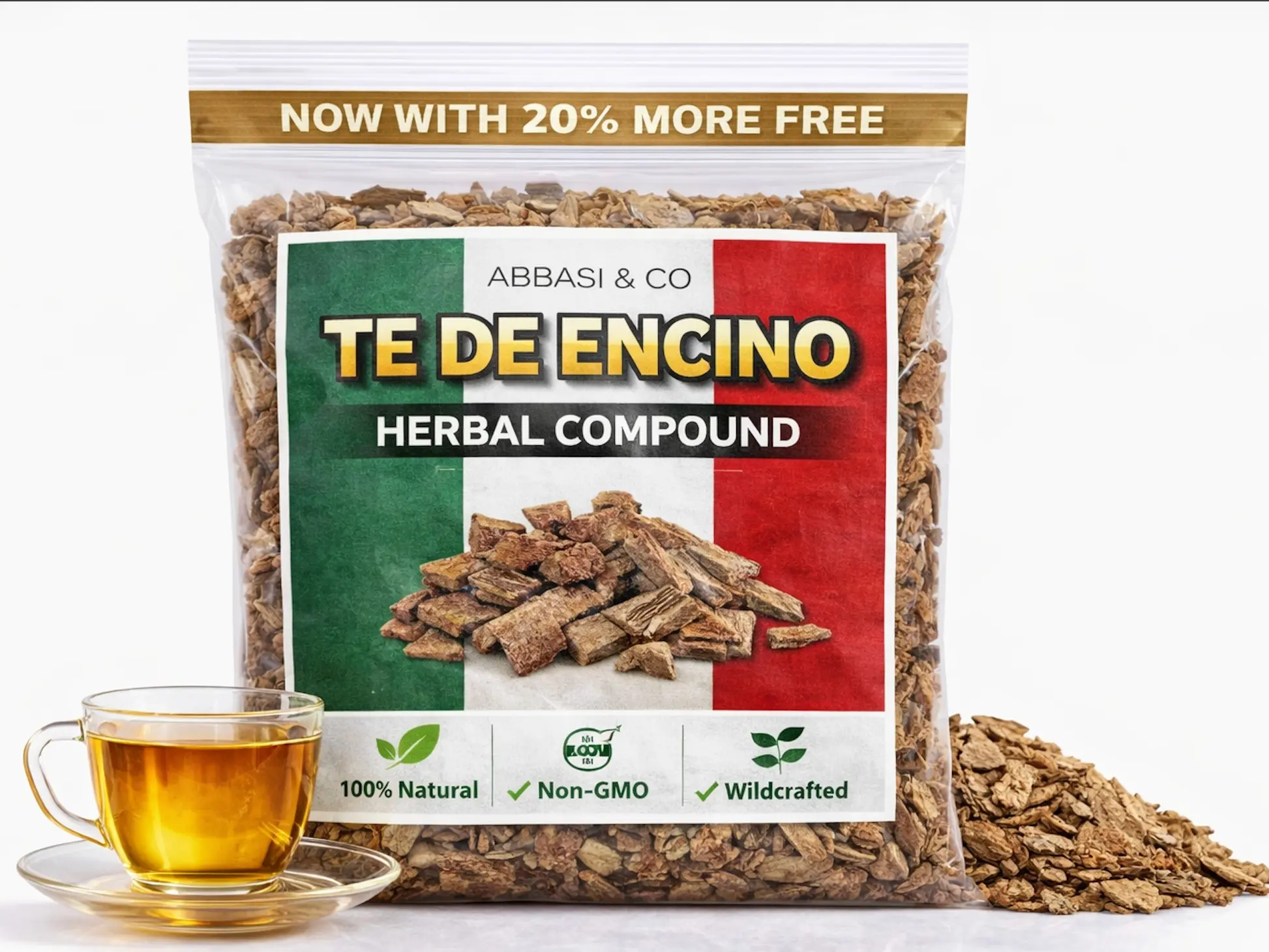 Corteza de Oak Bark,Encino, corteza de Encino, Roble, oak, Quercus alba Quercus Robur or Common Oak encino infusion Herbal Tea 4 oz.-113g Natural Mexican Herb Hierba Wild Crafted IMPORTED FROM MEXICO