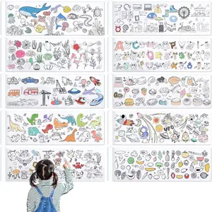 10 count  Drawing Roll, 1239 inches Coloring Paper Roll, DIY Painting Color Filling Paper for