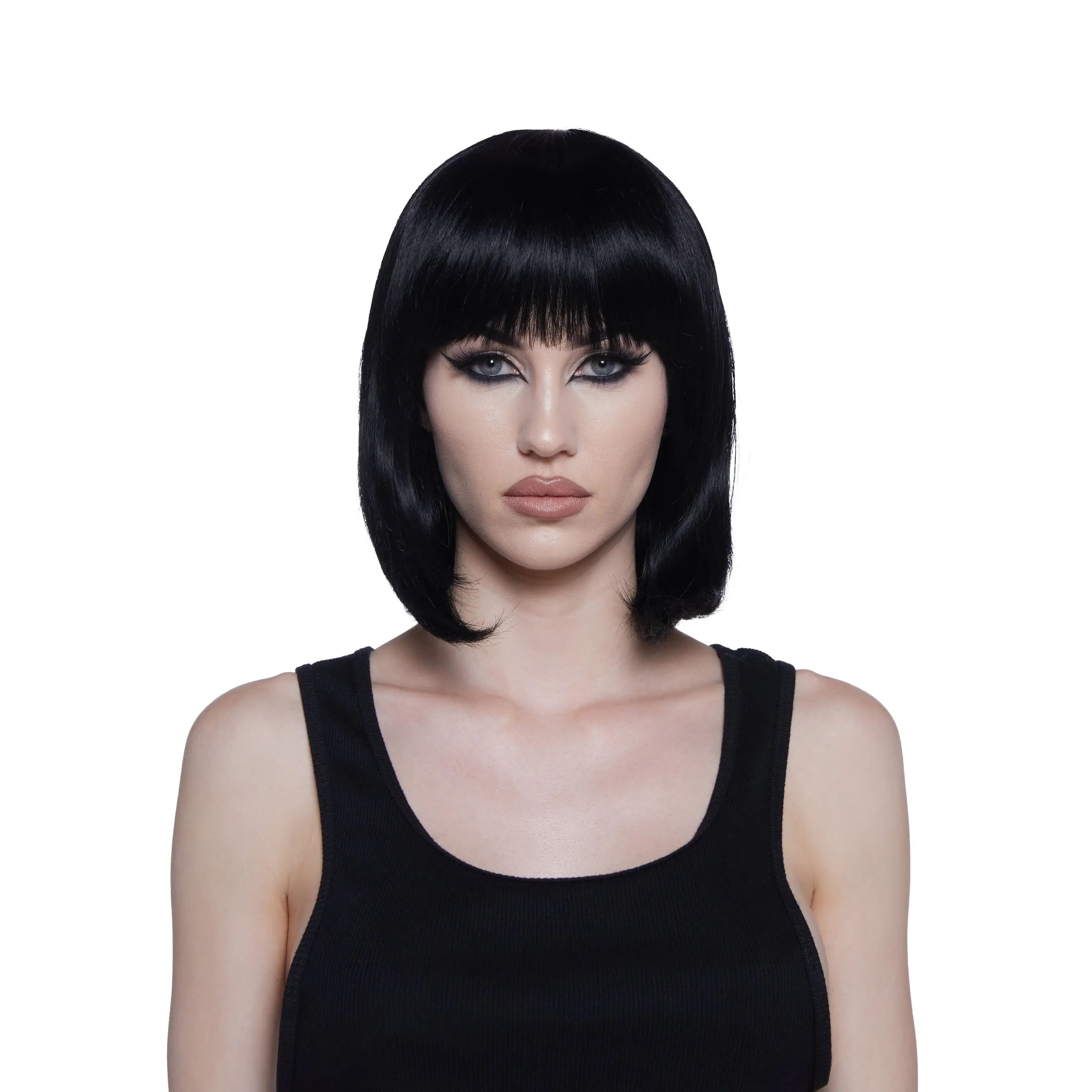 Short Bob Wig With Bangs - Black