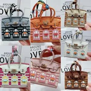 Mini House with Windows Pendant Earphone Bag Lipstick Car Key Bag Small Bag Backpack Hanging Accessories