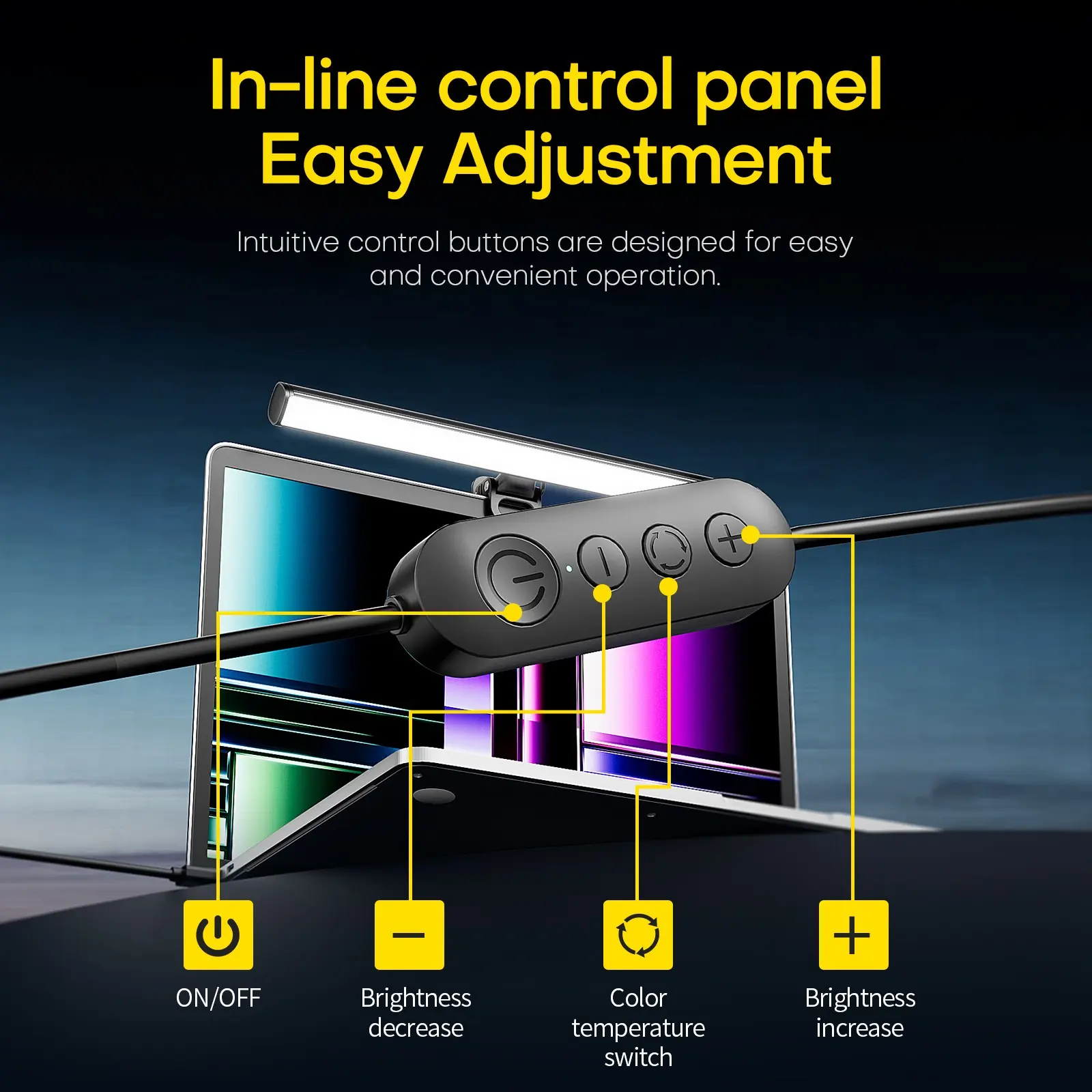 Non-Symmetrical Light Path Screen Hanging Lamp, Computer Monitor Backlight, Eye Protection LED Desk Lamp, Adjustable Lighting
