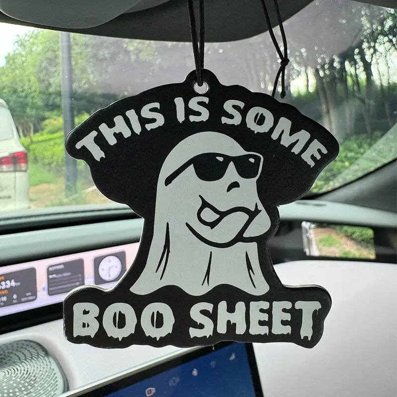 Funny Spooky Ghost Car Air Freshener, Long-Lasting Scented Paper Pendant, Stress Relief, Perfect Gift for Friends and Family
