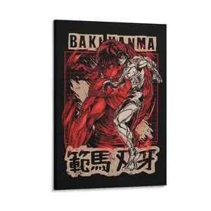 Posters & Prints Baki Hanma Anime Poster, Aesthetic Wall Art, Canvas Paintings for Bedroom, Living Room Decor, Stylish Anime Home Decoration. Poster Canvas Wall Art For Bedroom Decor Bar Office Room Decor Gift