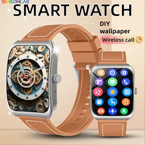 Simsonlab  1.85-inch Multifunctional Smart Watch for Men and Women, Features Wireless Calling, Music Playback, Message Alerts, Pedometer, Camera Control & Weather Updates. An Ideal Present for Your Friends, Perfect Holiday Gift