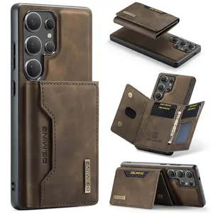 Magnetic Card Case & Magnetic Bottom Case 2-in-1 Split Design Leather Phone Case, Multi-card Position Protective Case for Samsung Galaxy S25 S24 S23 S22 Plus, Cover, Casing