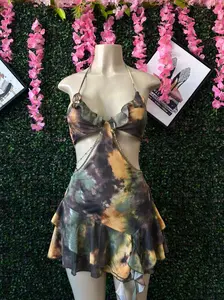 Moss & Amber Ruffle Cut-Out Festival Dress