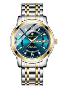 Paazomu Luxury Men's Watch, Waterproof Luminous Week Date, Sports Wristwatch, Water Resistant Wristwatch, Stainless Steel Quartz, Fashionable Men's Timepiece, Business Fashion Watches