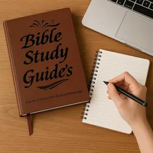 66-page Bible Study Guide, Daily DevotionalJournal Strengthens Faith, ldeal for PersonalGroup Study and Prayer, Christian Gift (A5, PULeather Cover), Leather Bible Notebook-YY