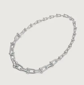 Bold-U Chunky Silver Chain Necklace