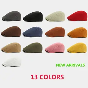 HT5036 Mens Berets Women Spring Autumn Winter Cap Artist Painter Beret Hats Male Female Flat Cap Adjustable Corduroy Beret Caps