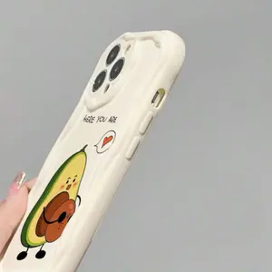 1pc Avocado Fruit Pattern Tpu Cream Case Soft Case Compatible With IPhone Anti-Fall Mobile Phone Case Accessories Protection Cover Protector