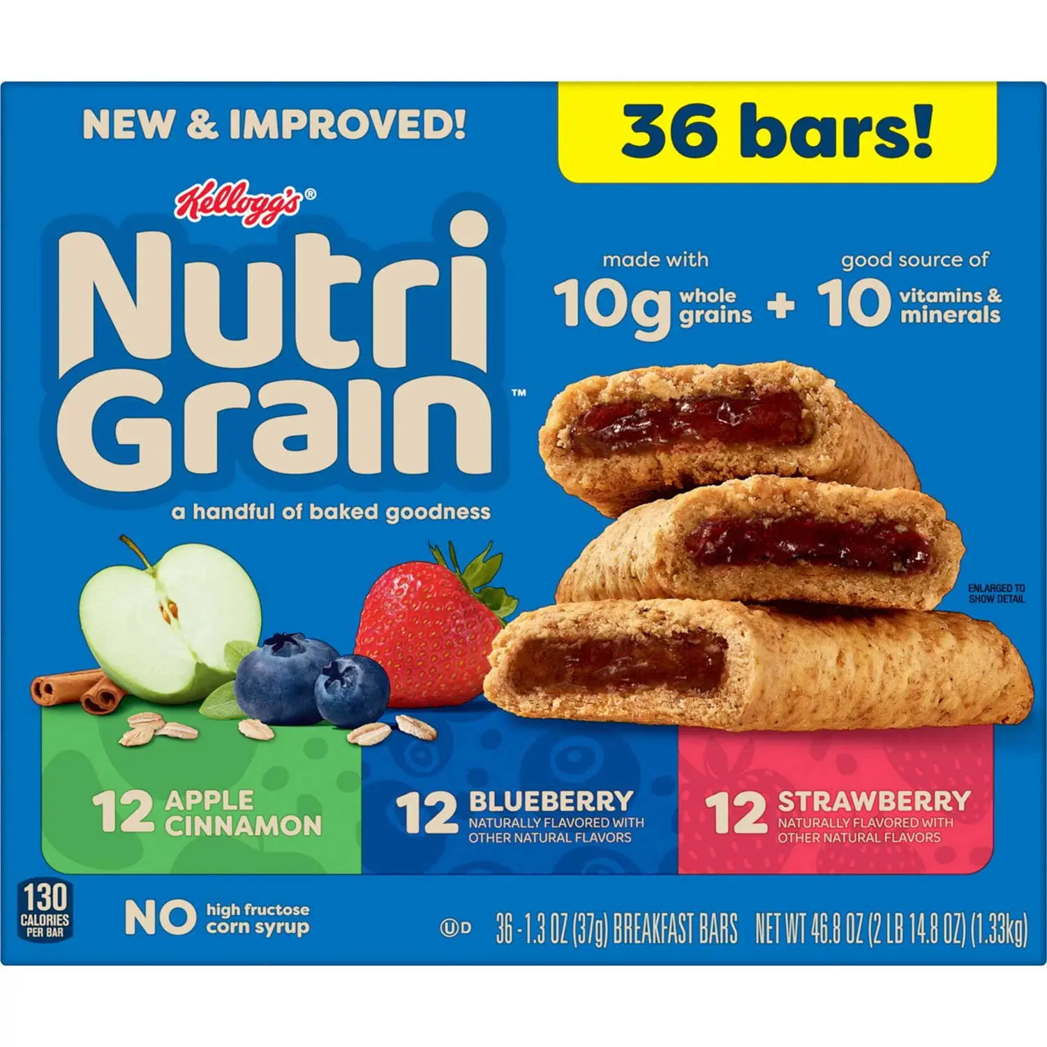 Nutri-Grain Bars Variety Pack, 1.3 oz., 36 pk. Nutri-Grain Bars Variety Pack, 1.3 oz., 36 pk.