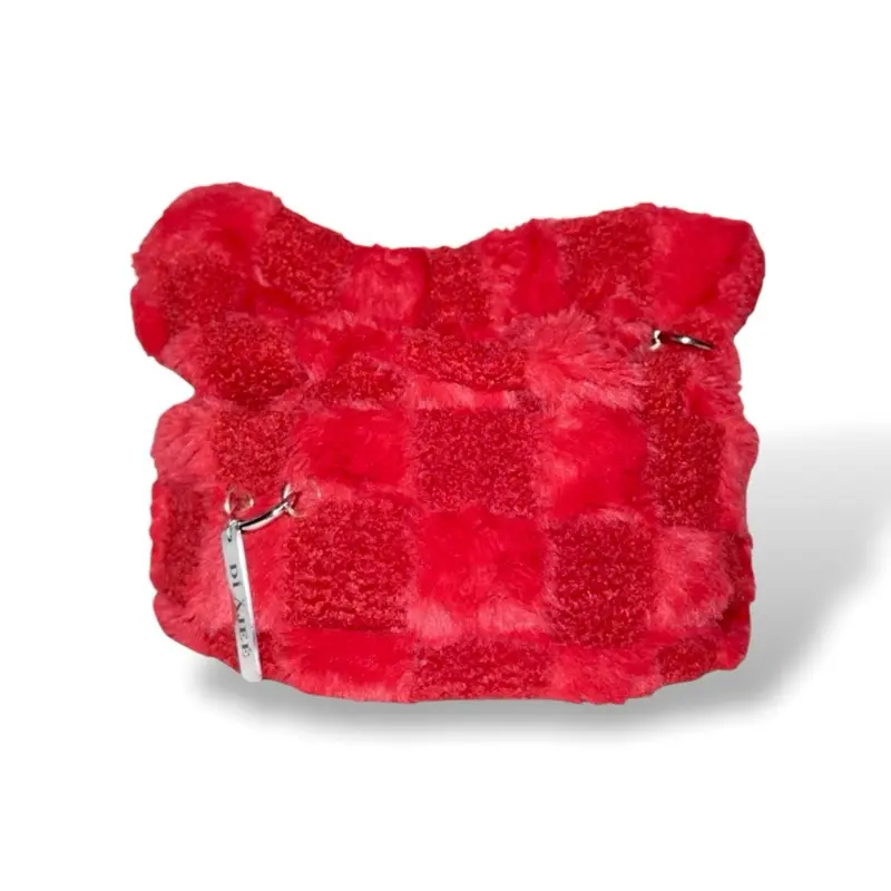 DÍ ÄJEÉ Red Velvet Plush Beanie - Soft Plush Material, Ideal for Cold Weather, Versatile Design