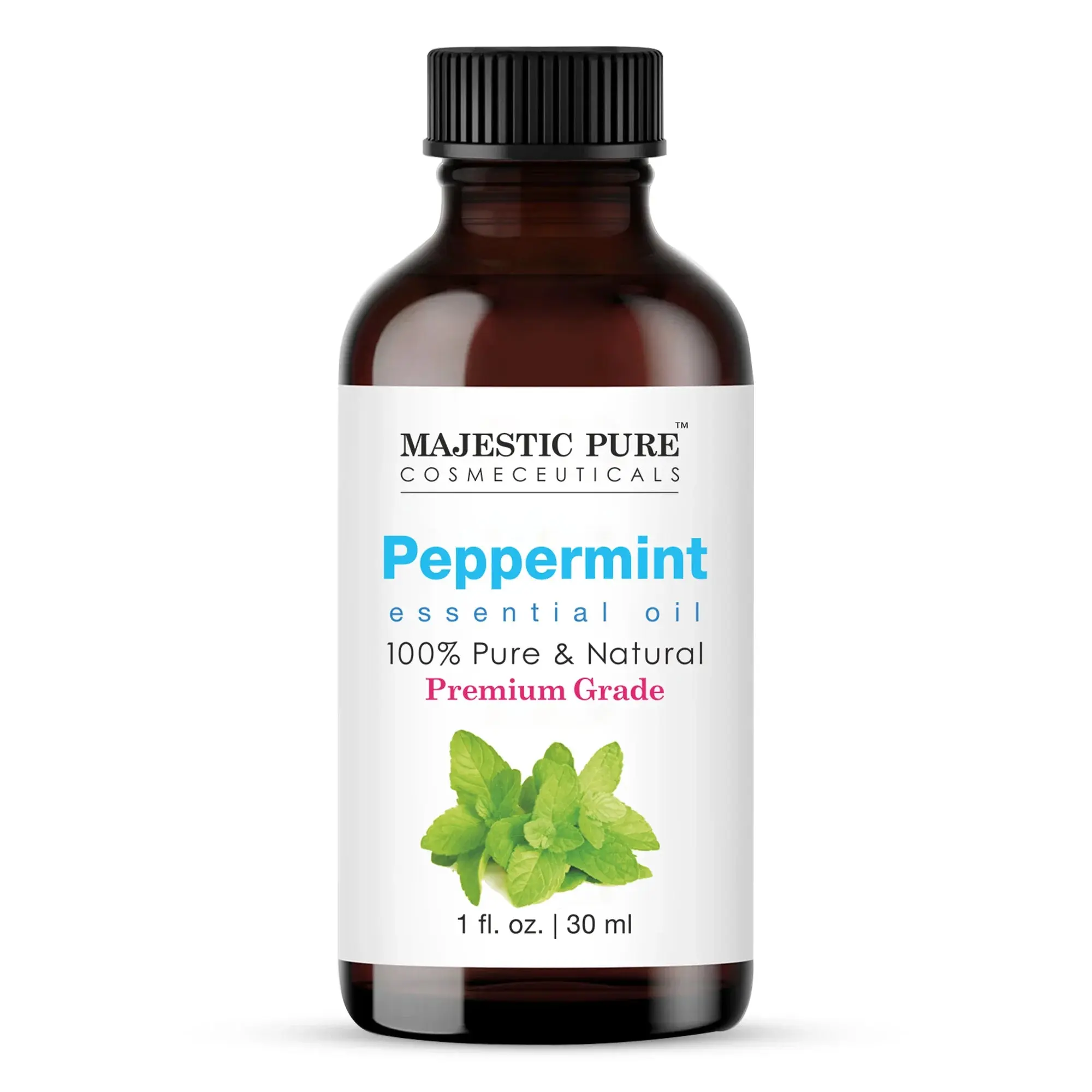 100% Pure Natural Peppermint Essential Oil - 1 fl oz Therapeutic Aromatherapy Scented Oil for Diffusers, Stress Relief Healthcare Solution, Alternative Treatment Support