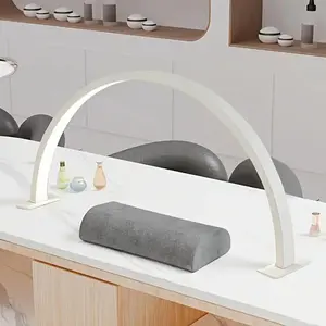 Modern LED Nail Lamp, Half Moon Shape, USB Powered, Button Control, Adjustable Three Colors, Plastic Cover, Ideal for Manicure, Eyelash Extension