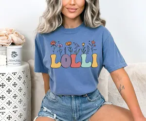 Lolli Shirt, Lolli Comfort Colors Shirt, Cute Lolli Tshirt, Lolli Floral Wild Flower Bella Canvas Tee, Mother's Day Grandma Gift Tshirt