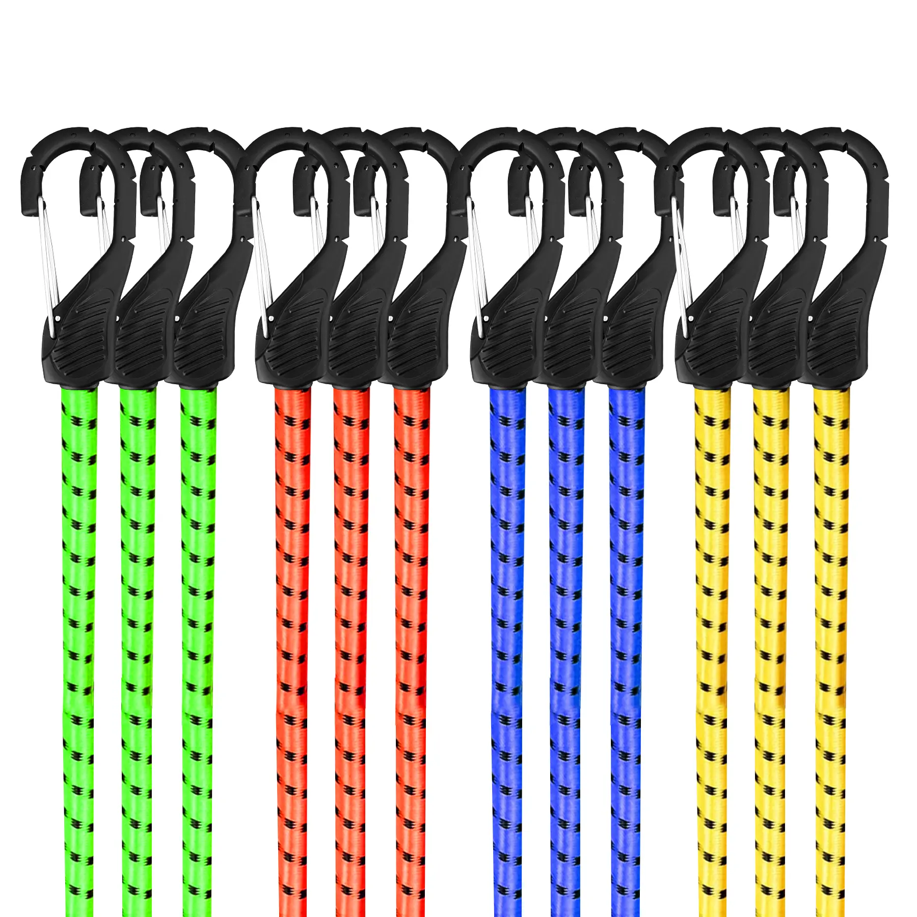 12-Pack Heavy Duty Bungee Cords (30") with Reinforced Metal Hooks – Extra Strong Elastic Straps for Kayaks, Cargo, Camping, Garage Organization & Outdoor Gear