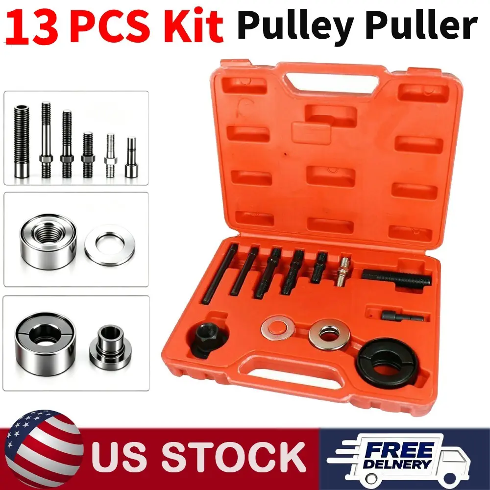 SJPACK Pulley Puller and Installer Power Steering Pump Remover Alternator - 13 PCS Kit