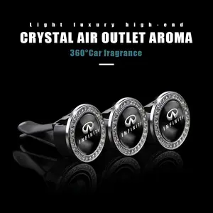 Car Emblem Freshener Solid Perfume Car Aroma Diffuser Air Conditioner Vent Clip For Infiniti QX55 QX50 QX60 QX80 Q50 Q70L Q60 Q30 Q70 QX70 QX30 Car Diffuser