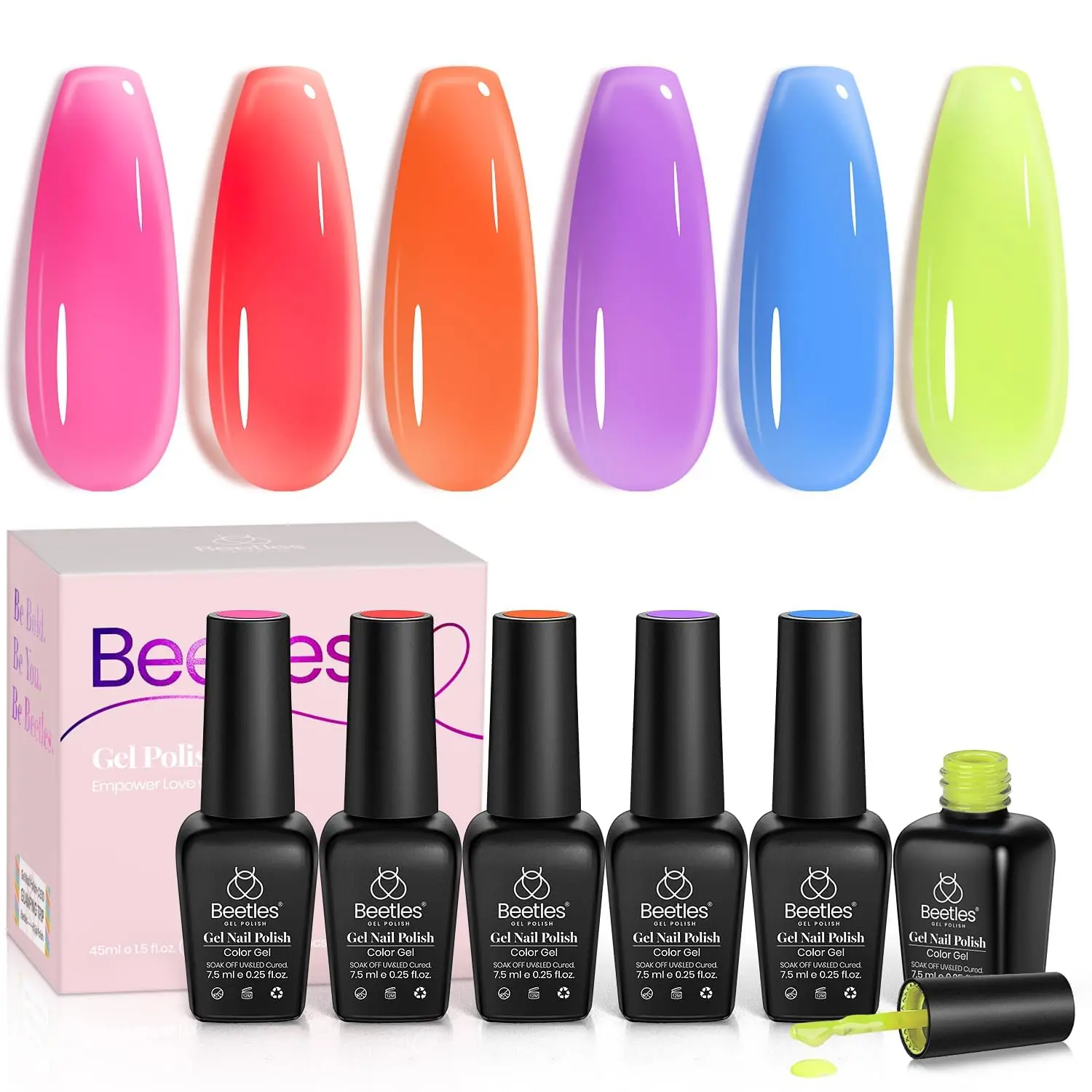 6 Colors Neon Jelly Gel
