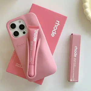 Rhode Cute Lip Gloss Phone Case For iPhone 11 12 13 14 15 16 17 Pro Max, Stylish Protective Cover
