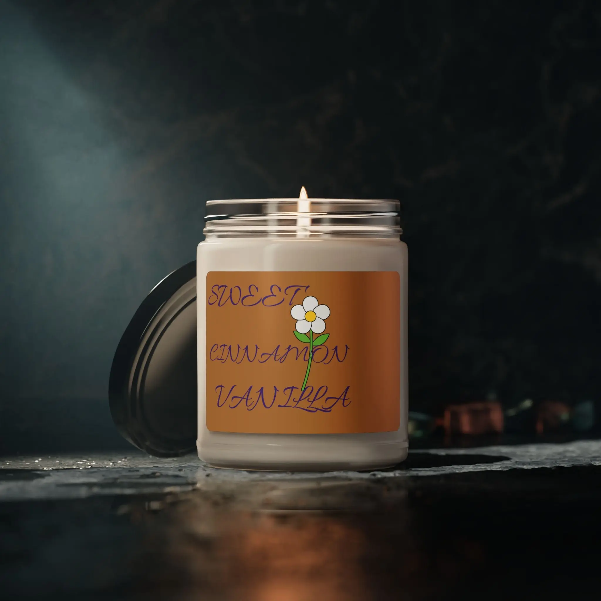 9oz Scented Soy Candle - Cinnamon Vanilla Scent, Glass Jar Home Decor Candle for Home Supplies