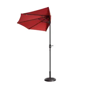 Villacera  Half Round Patio Umbrella Compact 9f t Outdoor Shad