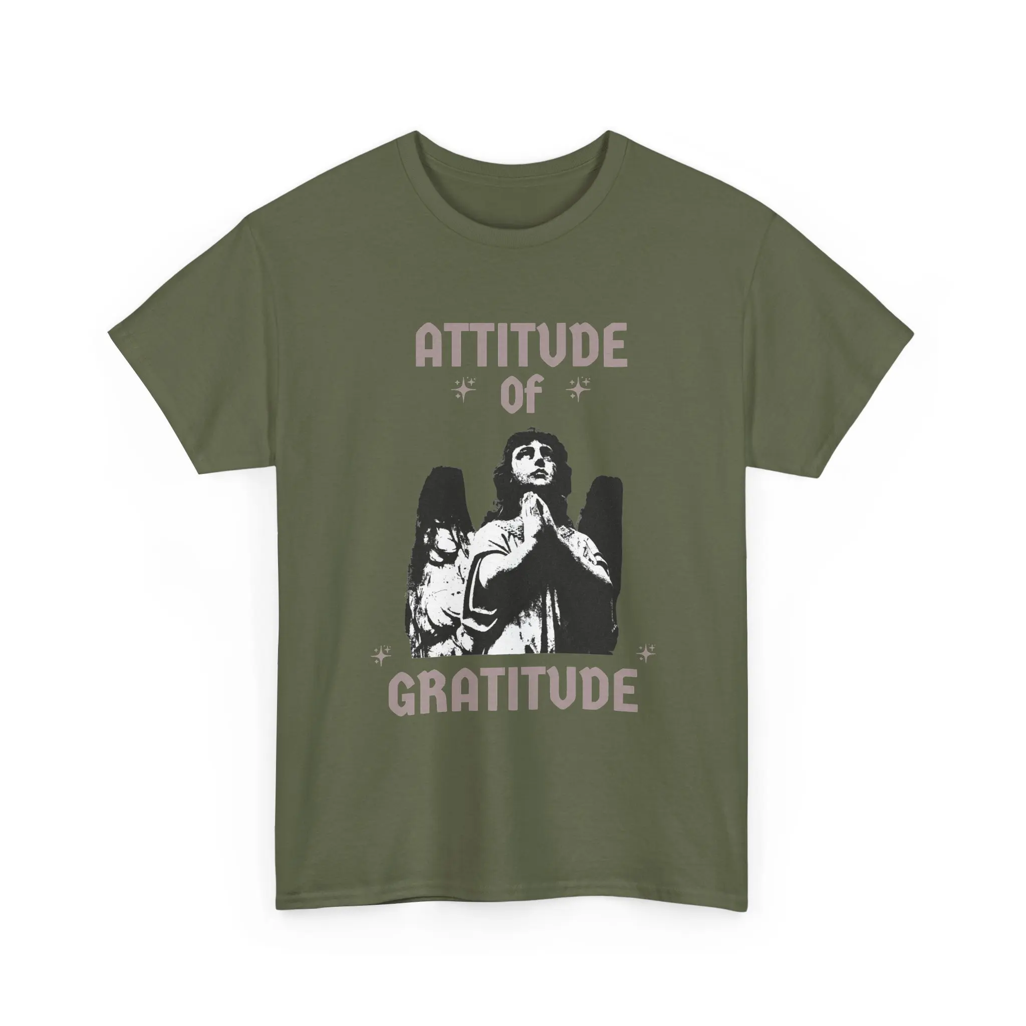 Attitude of Gratitude Tee | Angel Praying Graphic Shirt