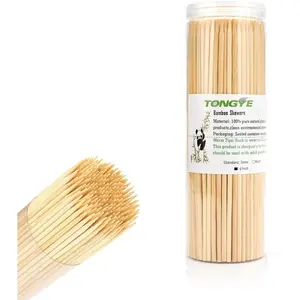 200 PCS 6 inch Premium Wooden Skewers - Without Splinters, Perfect for Grilling, BBQ, Appetizer, Fruit Kabobs, Chocolate Fountain, Cocktail Toothpicks, and Food Sticks