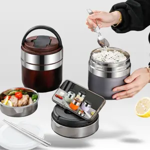 Insulated Food Jar for Work & Travel – Leakproof 3-Layer Stainless Steel Lunch Box, Keeps Food Hot & Cold, Portable Meal Container