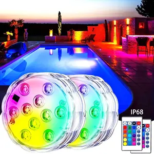 LED Underwater Pool Light, IP68 Waterproof Multi-Color Night Lamp, Suitable for Bathtub, Garden, Pond, Fish Tank, Spa, Halloween Party Decor