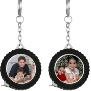 Custom tape measure keychain photo wheel keychain fathers day car tire mini tape measure