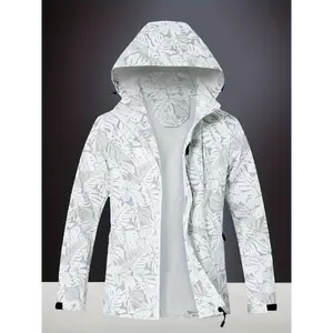 Water-Resistant Windbreaker Jacket for Women - Casual Outdoor Sports Coat with Detachable Hood, Zipper Cardigan, and Breathable Fabric - Perfect for Hiking, Camping, and Cycling Collar Sleeve  aesthetic raincoat rain mate  raincoats sophie rain jacket rai