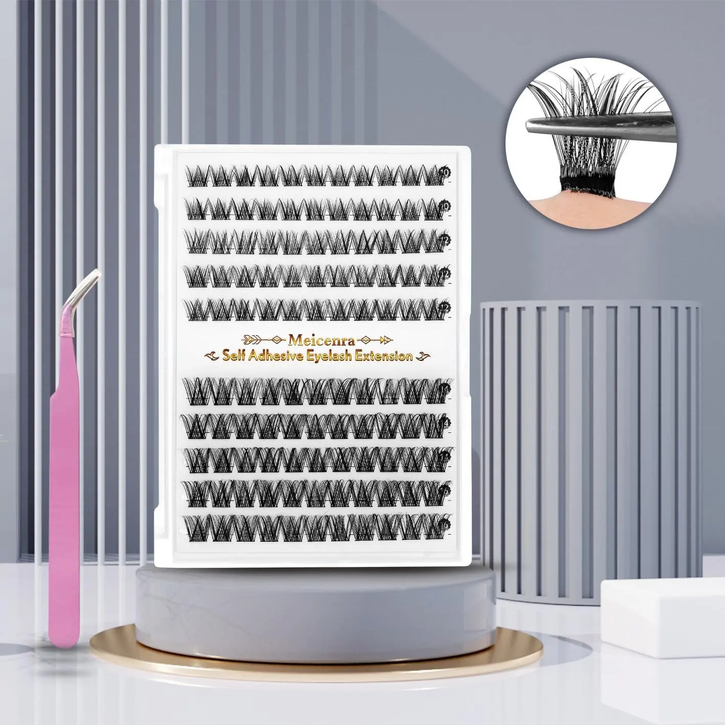 Self Adhesive Eyelashes Cluster, 1 Box Natural Look Eyelash Extensions, Self Adhesive False Eyelashes, Cosmetic Eyelashes, Eye Makeup Product for Women & Girls, Diy Eyelash Extensions