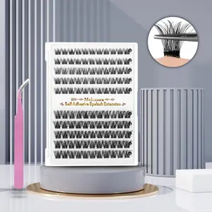 Self Adhesive Eyelashes Cluster, 1 Box Natural Look Eyelash Extensions, Self Adhesive False Eyelashes, Eye Makeup Product for Women & Girls, Diy Eyelash Extensions