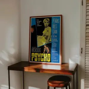 Psycho (1960) by Alfred Hitchcock Movie Poster, High Quality Custom Size Film Print, Heavy Weight FSC Certified Non Reflective Wall Art