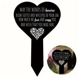 1PC Regular Acrylic Tombstone Sign, Home Decor Plaque - Eternal Respect for Deceased Loved Ones, Suitable for Outdoor Garden, Cemetery Memorial Ceremonies