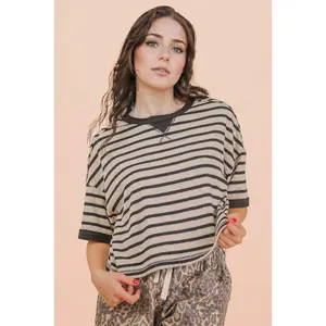 Terri - Terry Cloth Stripe Tee