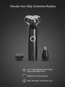 Electric Shaver for Men, 3D Floating Head Razor, Smooth Close Shave Wet & Dry, Rechargeable Cordless Design, Painless Beard Trimmer, Waterproof for Face, Neck & Jawline, Portable Grooming Tool for Home & Travel