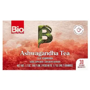 Bio Nutrition Ashwagandha Tea, Caffeine Free, 30 Tea Bags, 1.7 oz (48.2 g) Bio Nutrition Ashwagandha Tea, Caffeine Free, 30 Tea Bags, 1.7 oz (48.2 g)