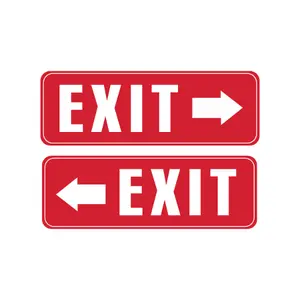StickerJet Exit Stickers, Pack of 2, 9x3,Self-Adhesive Vinyl Exit Signs, Waterproof UV-Resistant, Fade-Resistant, Indoor Outdoor Use, Durable Wall & Door Labels Made in USA