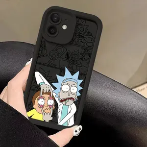 WB Rick and Morty Sitcom Phone Case Suitable for iPhone 17 16 15 14 13 12 11 Air Pro Max Plus Shockproof Soft TPU Back Cover Colorful Cellphone Casing