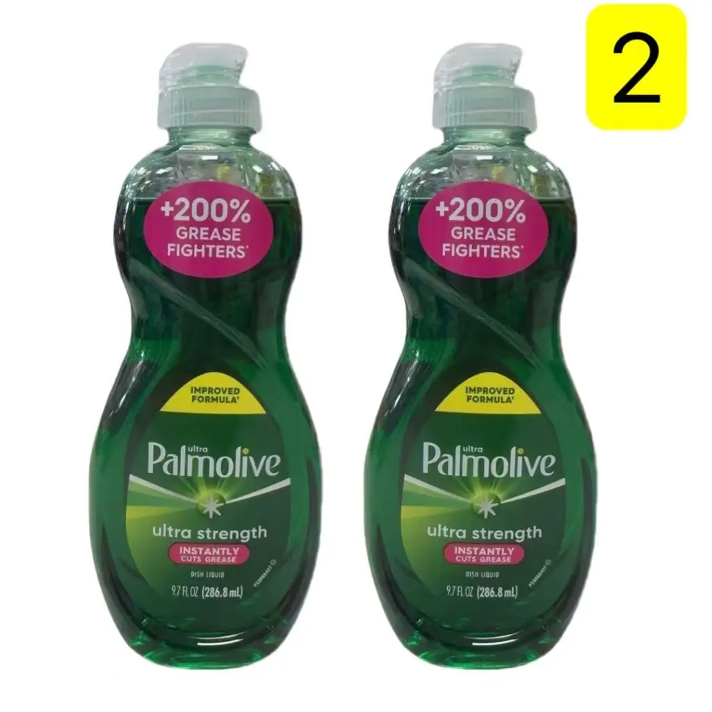 2 Pack, Palmolive Ultra Strength Dish Soap, 9.7 Fl Oz Each, Instantly Cuts Tough Grease, Improved Formula Liquid Dishwashing Liquid for Kitchen Dishes