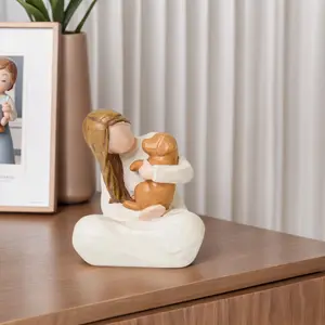 Heartwarming Pet Memorial Gift, Hand-Painted Resin Sculpture, Comforting Dog Loss Keepsake, Christmas & Thanksgiving Present