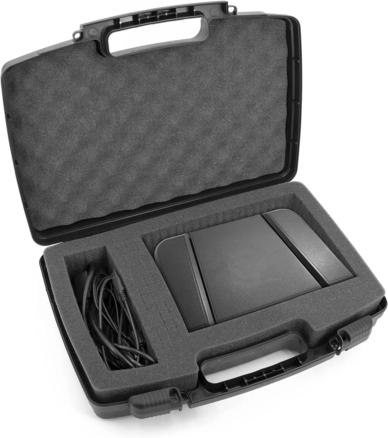 CASEMATIX Portable Hard Case for Elgato Stream Deck Pedal & Accessories - 17x12.5x3.75" Durable Hard Shell with 2.25" Thick Foam Interior & Secure Latch System for Travel Protection